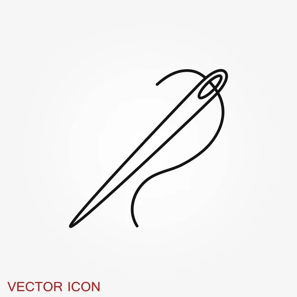 Icono Logotipo Aguja Símbolo Costura Vectorial Elemento Para Diseño — Vector de stock