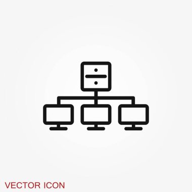 Ağ simgesi vektörü, hesaplama ve bilgisayar ağı sembolü