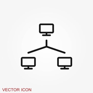 Ağ simgesi vektörü, hesaplama ve bilgisayar ağı sembolü
