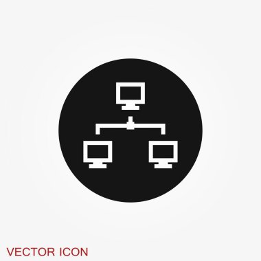 Ağ simgesi vektörü, hesaplama ve bilgisayar ağı sembolü