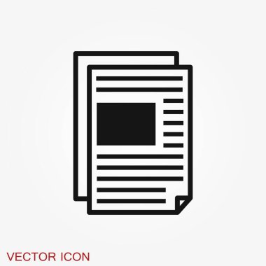 Gazete ikonu. Haberlerin sembolü. Düz tasarım.