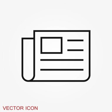 Gazete ikonu. Haberlerin sembolü. Düz tasarım.