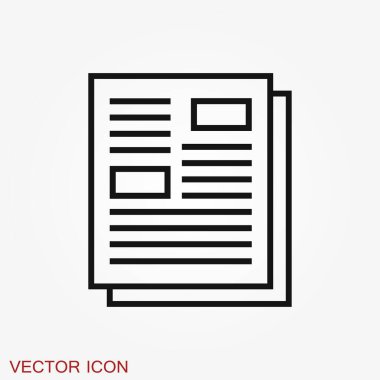 Gazete ikonu. Haberlerin sembolü. Düz tasarım.