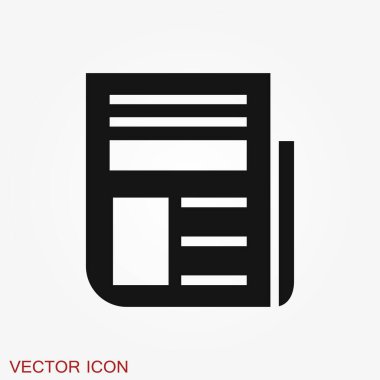 Gazete ikonu. Haberlerin sembolü. Düz tasarım.