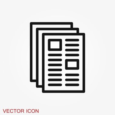 Gazete ikonu. Haberlerin sembolü. Düz tasarım.