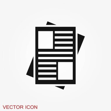 Gazete ikonu. Haberlerin sembolü. Düz tasarım.