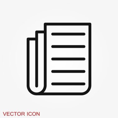 Gazete ikonu. Haberlerin sembolü. Düz tasarım.