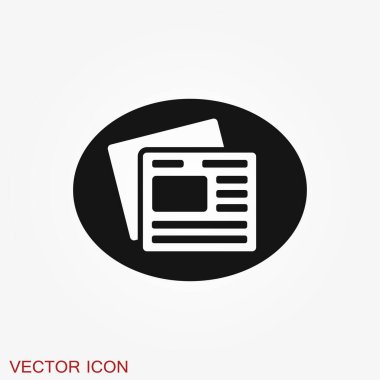 Gazete ikonu. Haberlerin sembolü. Düz tasarım.