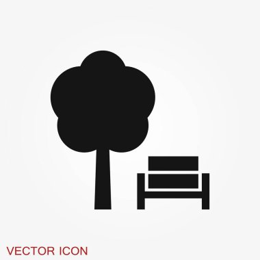 Park vektör simgesi arka planda izole edildi. Ekoloji işareti