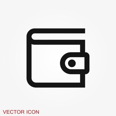 Çanta vektör ikonu. Web sitenizin tasarımı için cüzdan sembolü, logo
