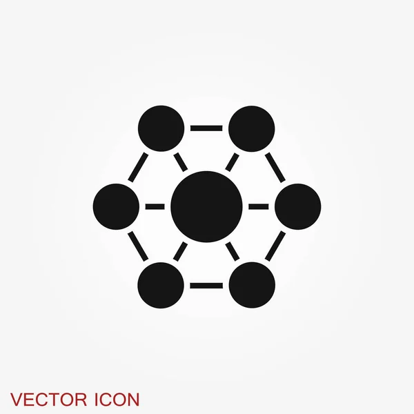 Ícone Rede Vetor Computação Símbolo Rede Computador — Vetor de Stock