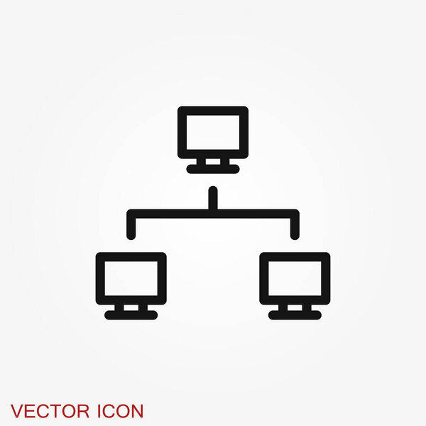 Network icon vector, computing and computer network symbol