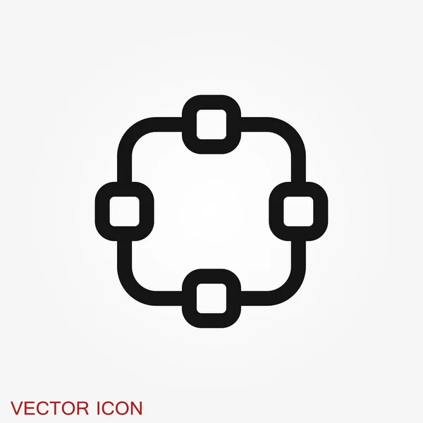 Icono Red Vector Computación Símbolo Red Informática — Vector de stock