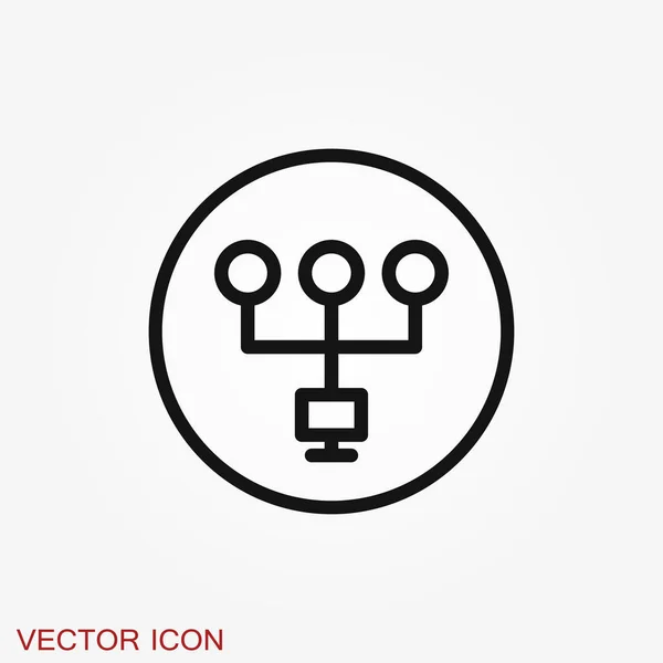 Icono Red Vector Computación Símbolo Red Informática — Vector de stock