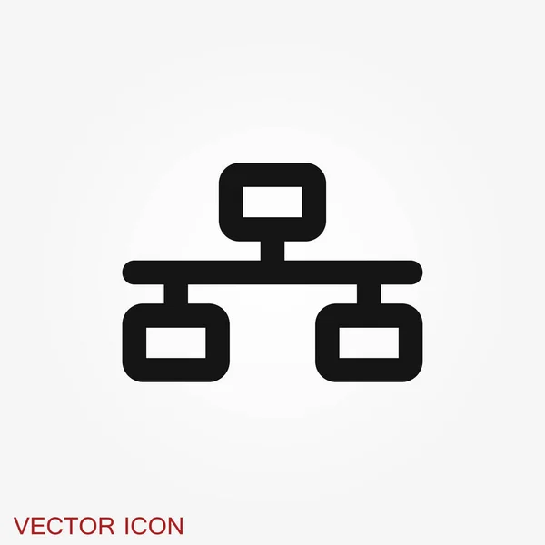 Icône Réseau Vecteur Informatique Symbole Réseau Informatique — Image vectorielle