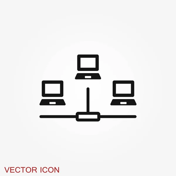 Netzwerk Symbol Vektor Computer Und Computernetzwerk Symbol — Stockvektor