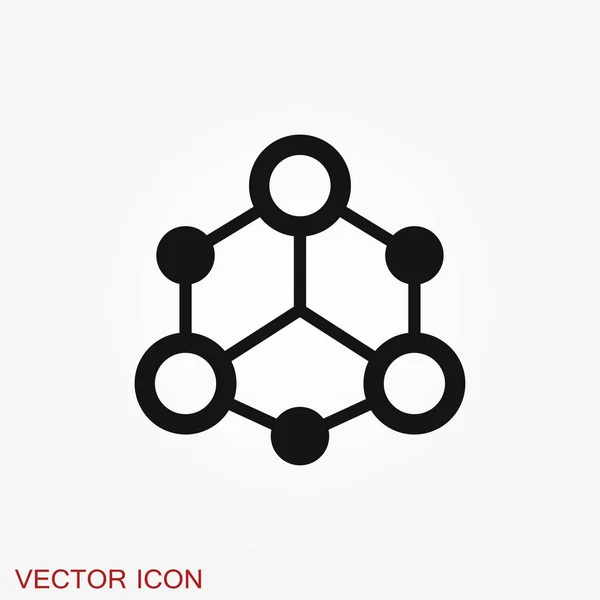 Icono Red Vector Computación Símbolo Red Informática — Vector de stock
