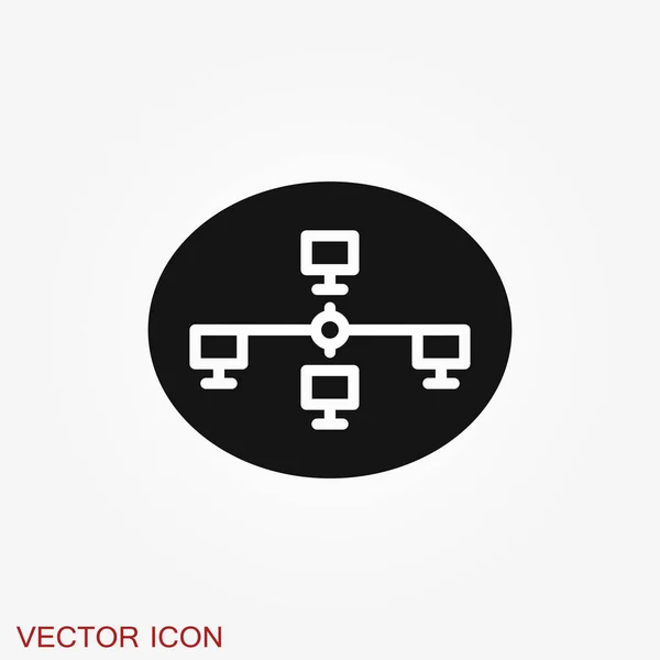 Vector Pictogramă Rețea Computing Simbol Rețea Calculator — Vector de stoc