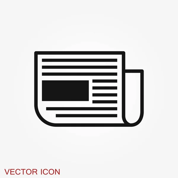 Icono Periódico Símbolo Noticias Diseño Plano — Archivo Imágenes Vectoriales