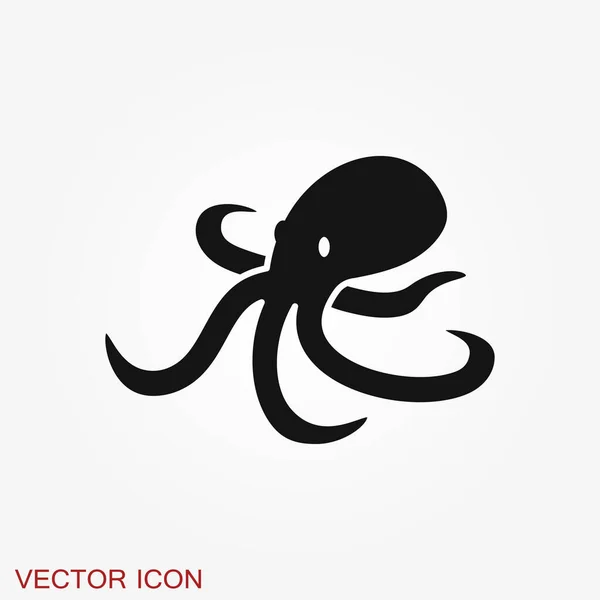 Octopus Icoon Vector Van Een Octopus Ontwerp Achtergrond Waterdieren — Stockvector