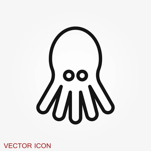 Icono Del Pulpo Vector Diseño Pulpo Sobre Fondo Animales Acuáticos — Vector de stock