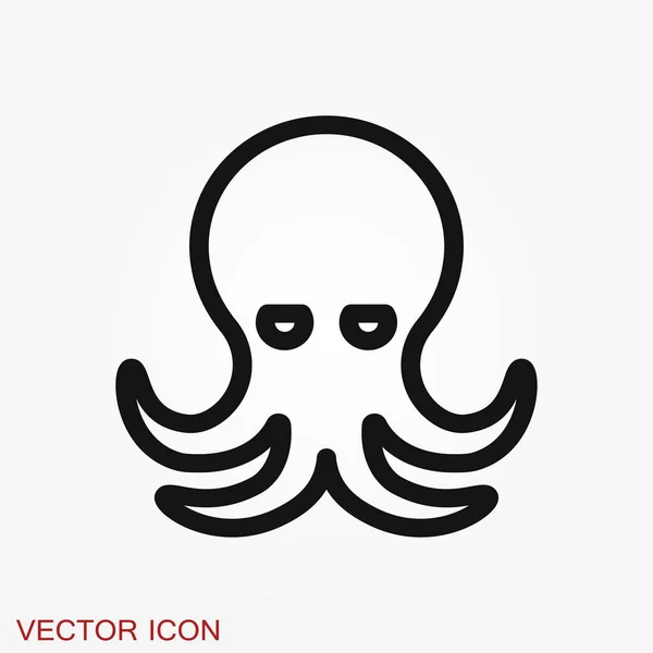 Octopus Icoon Vector Van Een Octopus Ontwerp Achtergrond Waterdieren — Stockvector