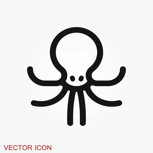 Icono Del Pulpo Vector Diseño Pulpo Sobre Fondo Animales Acuáticos — Archivo Imágenes Vectoriales