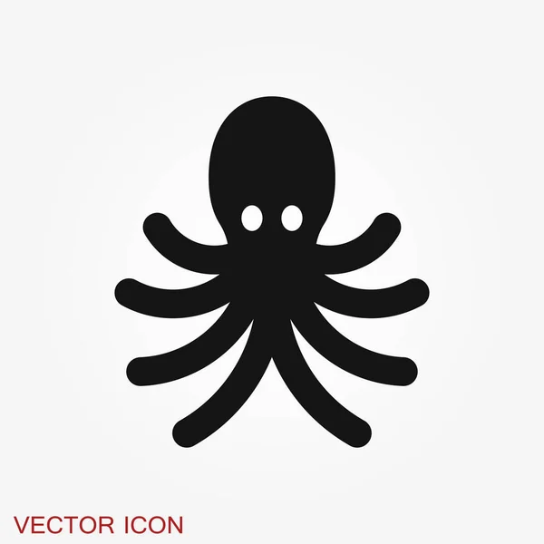 Icono Del Pulpo Vector Diseño Pulpo Sobre Fondo Animales Acuáticos — Vector de stock