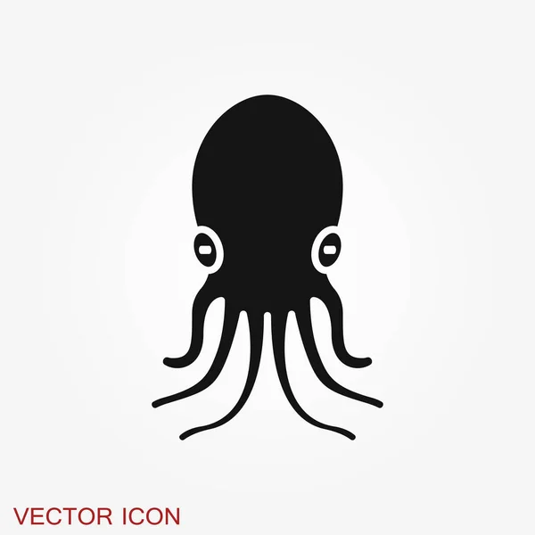 Octopus Icon Vector Octopus Design Background Aquatic Animals — Stock Vector