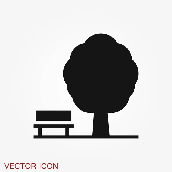 Icono Del Vector Del Parque Aislado Fondo Signo Ecología — Vector de stock