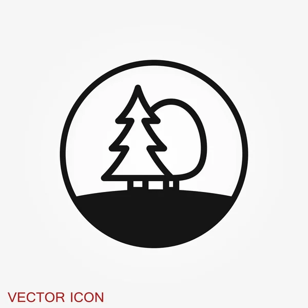 Icono Del Vector Del Parque Aislado Fondo Signo Ecología — Vector de stock