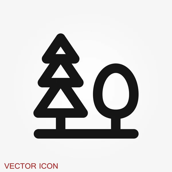 Icono Del Vector Del Parque Aislado Fondo Signo Ecología — Vector de stock