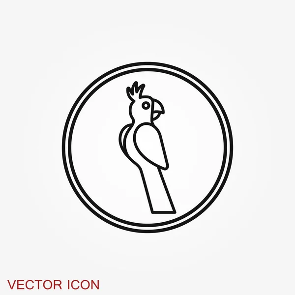 Icône Perroquet Vecteur Élégant Abstrait Silhouette Oiseau Logo — Image vectorielle