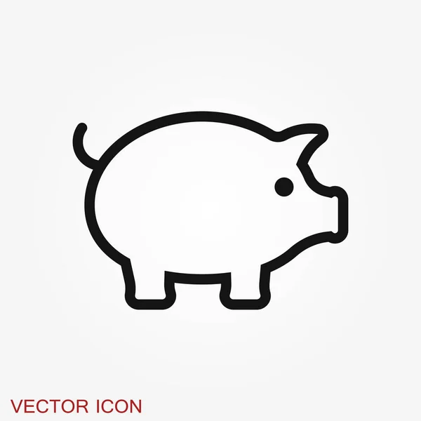 Icône Porc Dans Style Minimal Isolée Arrière Plan Symboles Exclusifs — Image vectorielle