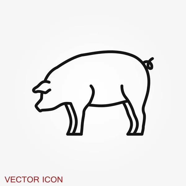 Schwein Ikone Minimalistischen Stil Isoliert Auf Dem Hintergrund Exklusive Symbole — Stockvektor