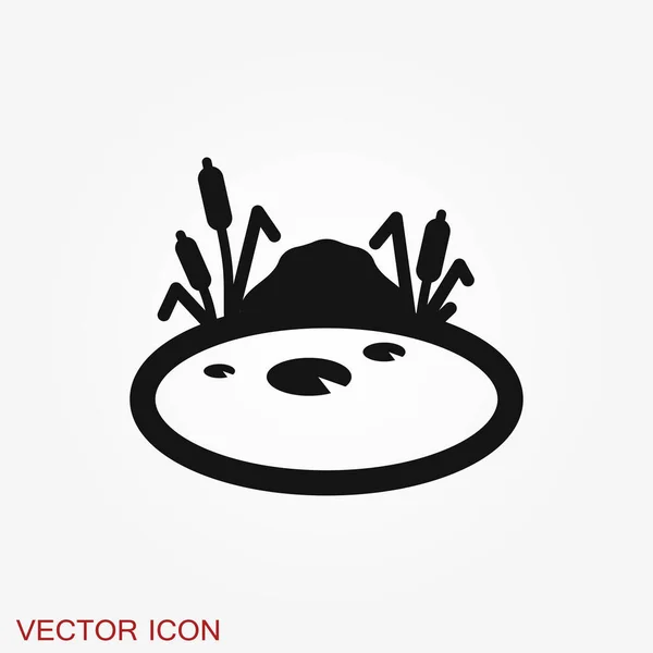 Teich Symbol Illustration Isoliert Vektor Zeichen — Stockvektor