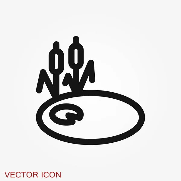 Illustration Icône Étang Signe Vectoriel Isolé — Image vectorielle