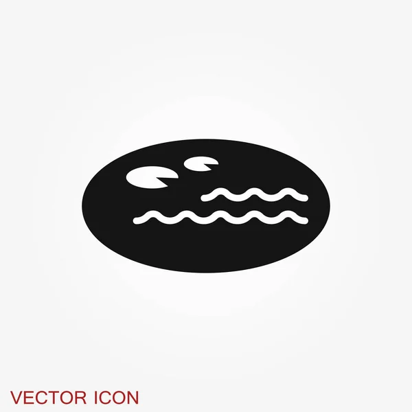 Illustration Icône Étang Signe Vectoriel Isolé — Image vectorielle