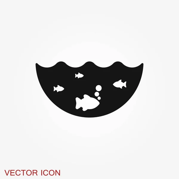 Vijver Pictogram Illustratie Geïsoleerde Vector Teken — Stockvector