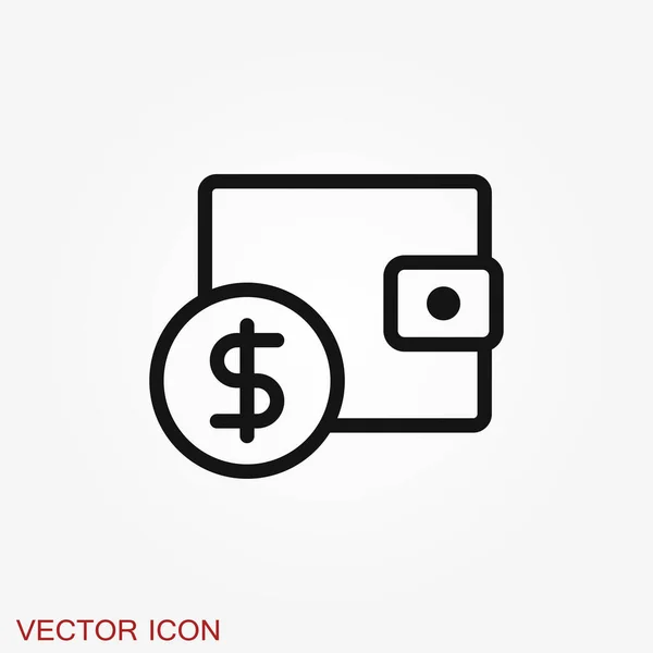 Icono Vector Monedero Símbolo Billetera Para Diseño Sitio Web Logotipo — Vector de stock