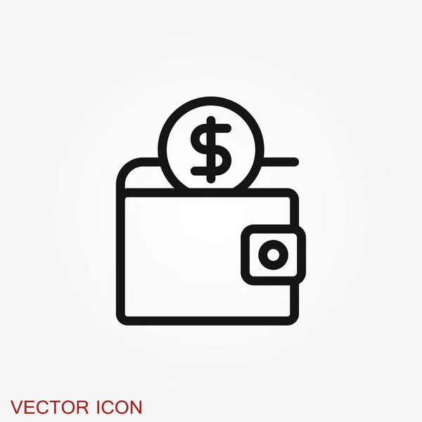 Icono Vector Monedero Símbolo Billetera Para Diseño Sitio Web Logotipo — Vector de stock