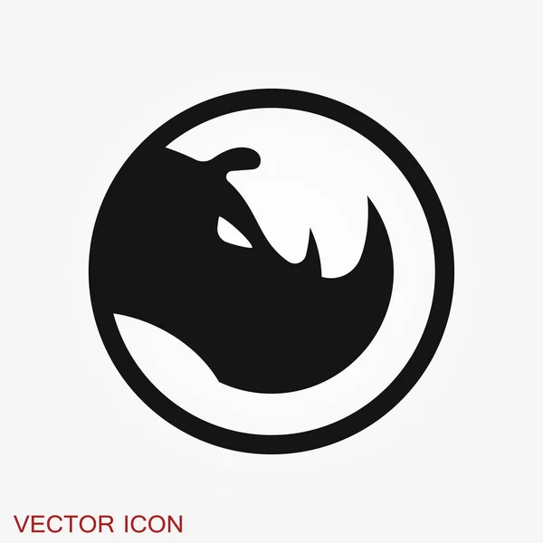 Nashorn Symbol Isoliert Auf Hintergründen Vektortier — Stockvektor