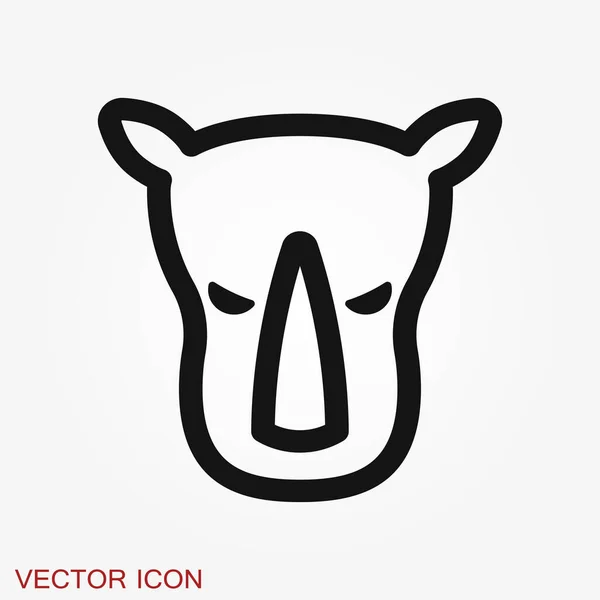 Icône Rhinocéros Isolée Sur Fond Animal Vecteur — Image vectorielle