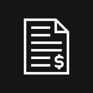Finans ve bankacılık ikonları. Fatura vektör simgesi.