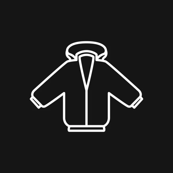 Icono Chaqueta Vector Icono Ropa Fondo — Vector de stock