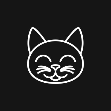 Kedi ikonu. Kitty Vector Simgesi. Arka planda kedi sembolü izole