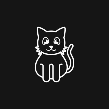Kedi ikonu. Kitty Vector Simgesi. Arka planda kedi sembolü izole