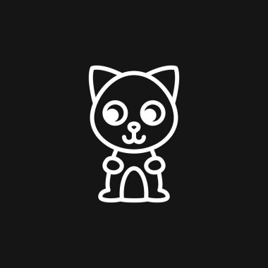 Kedi ikonu. Kitty Vector Simgesi. Arka planda kedi sembolü izole