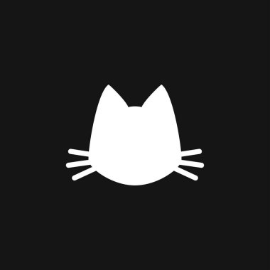 Kedi ikonu. Kitty Vector Simgesi. Arka planda kedi sembolü izole