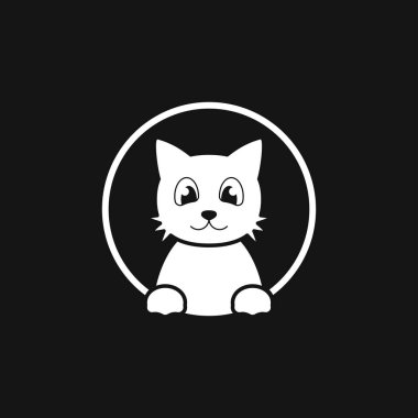 Kedi ikonu. Kitty Vector Simgesi. Arka planda kedi sembolü izole